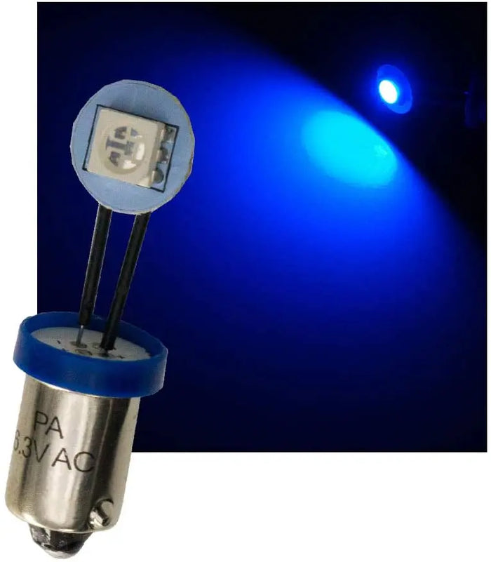 10 Lampadine LED BA9S 1 SMD Viola 6,3V Per Modellismo - Ricambio Originale PA