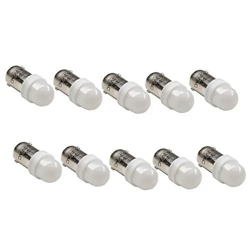LEDバヨネットフロストアーケードピンボールマシン電球 2SMD BA9S #44 #47 6.3V AC / DC トップビュー (10個：ノーマル)