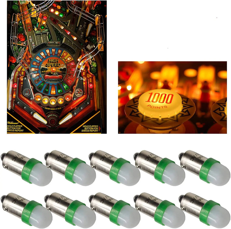 LEDバヨネットフロストアーケードピンボールマシン電球 2SMD BA9S #44 #47 6.3V AC / DC トップビュー (10個：ノーマル)