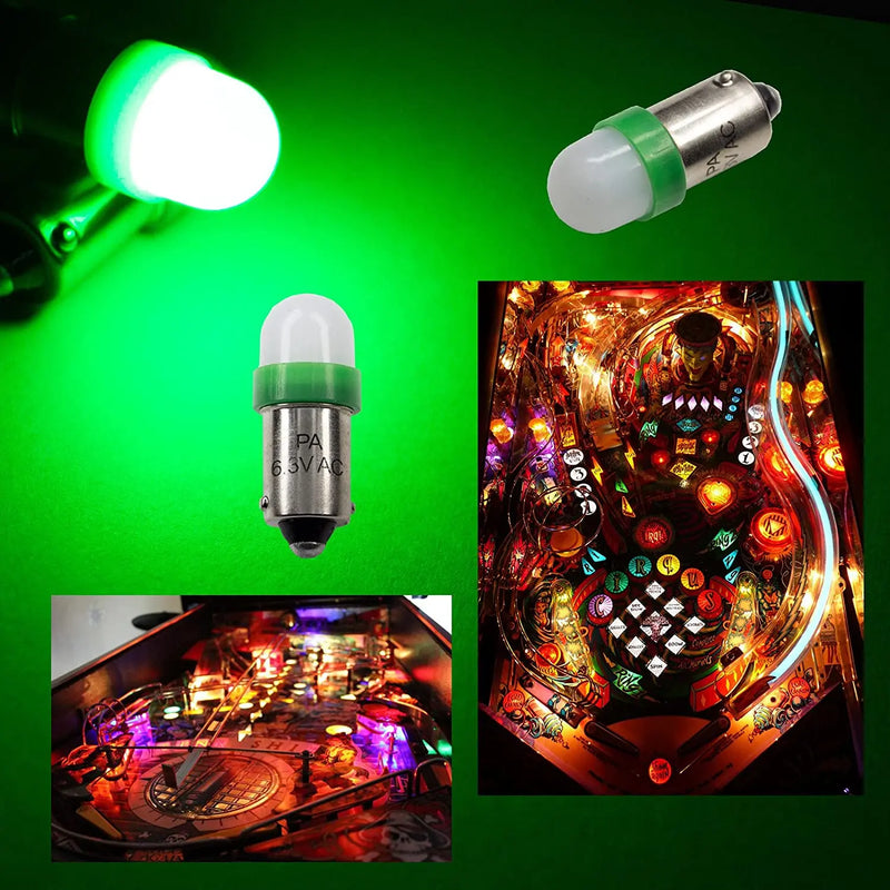 LEDバヨネットフロストアーケードピンボールマシン電球 2SMD BA9S #44 #47 6.3V AC / DC トップビュー (10個：ノーマル)
