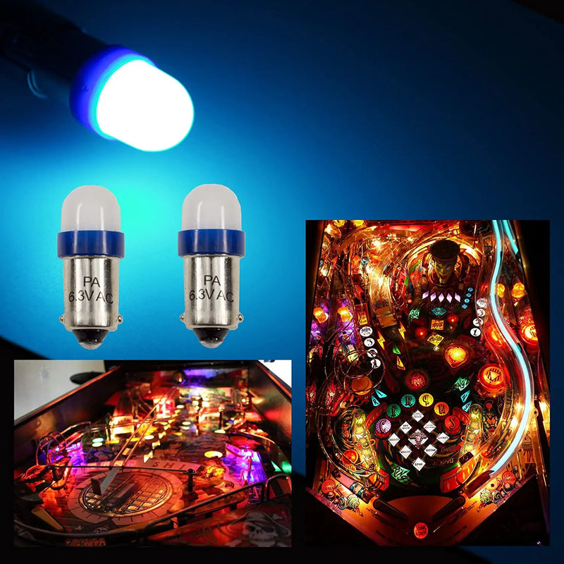 LEDバヨネットフロストアーケードピンボールマシン電球 2SMD BA9S #44 #47 6.3V AC / DC トップビュー (10個：ノーマル)