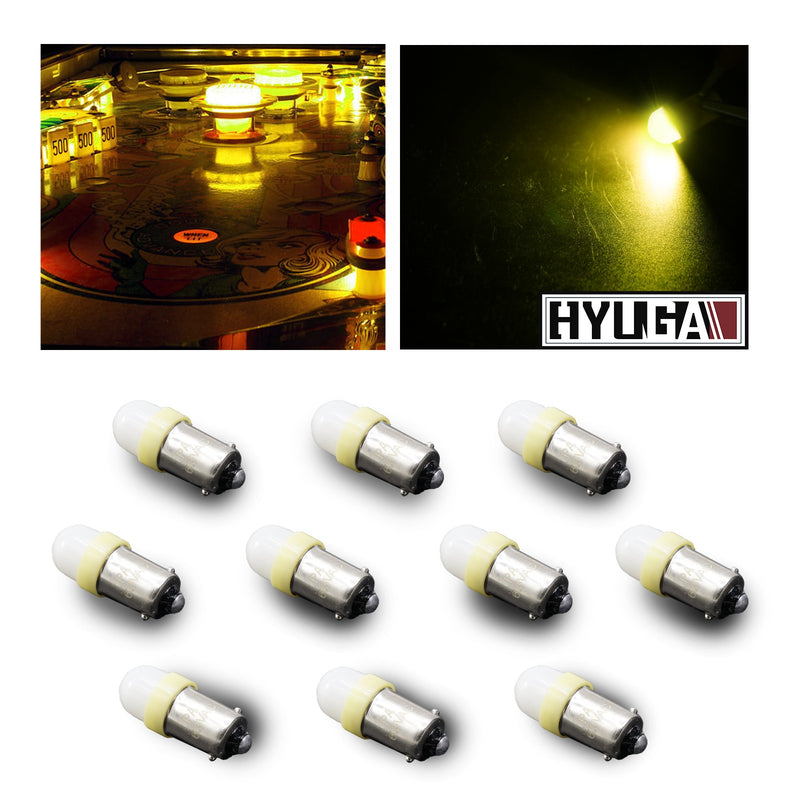 LED Bayonet Frosted Arcade Pinball Machine Light Bulb 2SMD BA9S #44 #47 6.3V AC / DC Top View (10PCS, Normal)