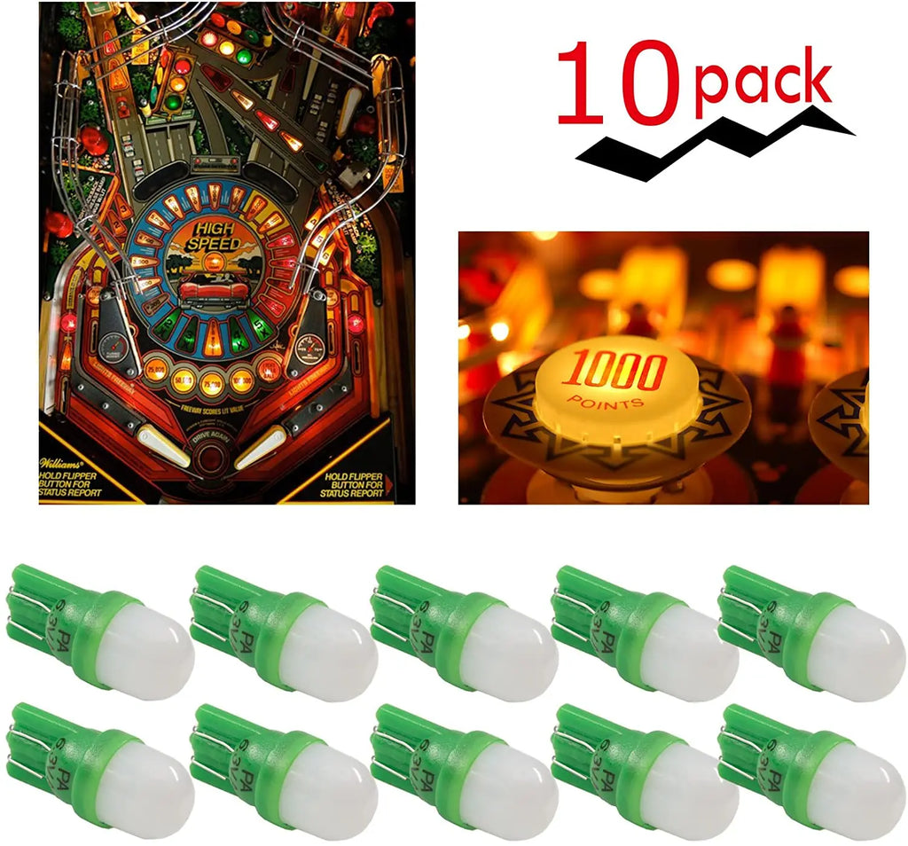 LED Wedge Frosted Arcade Pinball Machine Light Bulb 2SMD T10 #555 6.3V