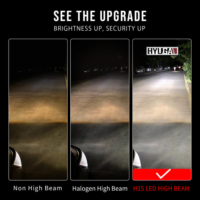 H15 LED High Beam Headlight DRL Plug & Play HYUGA Decoded Ford VW KUGA MAZDA AUDI PA LED BULB - HYUGA