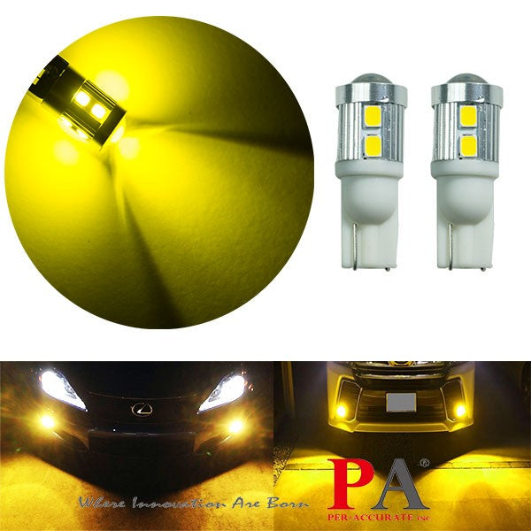 10 SMD 5630 White, 2835 Golden Yellow LED T10 Automotive Bulb For Reverse Light, Interior Light, Map Light, DRL, Door Light etc. Per-Accurate Incorporation