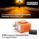 2PIN Adjustable Flasher Relay: Anti Hyper Flash For Motorcycle Honda Yamaha Kawasaki Per-Accurate Incorporation