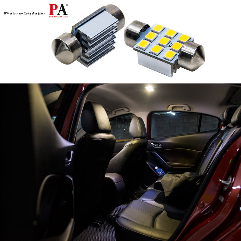 LED Warm White 6000K Festoon 28mm 31mm 9SMD 2835 Interior Automotive Bulb PA LED BULB - HYUGA