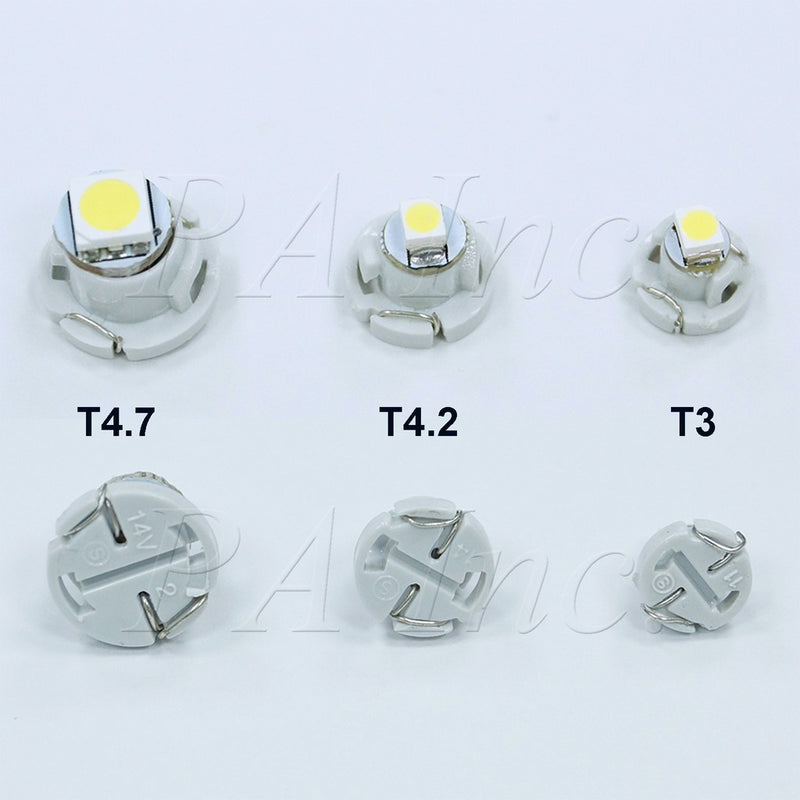 New T4.2 White 1210 3528 SMD 2 LED Dashboard Meter Panle Light Bulb 4pcs For Car